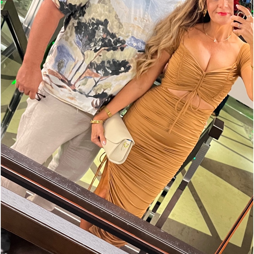 Ruched midi dress